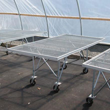 Shelving &amp; Benching - 2'W x 8'L Expanded Metal Bench on Wheels