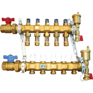 Greenhouse Heaters - Radiant Bench Warmers - Pre-assembled Radiant Manifold 1" - 5 Out S&R