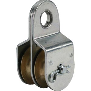 Greenhouse Covering - Hardware, Tape &amp;amp; Fasteners - Chain, Rope &amp; Cable - Pulleys & Hardware - Double Pulley with Fixed Eye