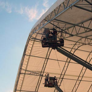 Temporary Storage Buildings - ClearSpan Building Installation