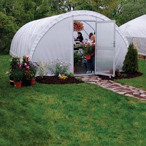 GrowSpan&#153; Round HobbyPro Greenhouse - 14'W x 8'H x 16'L