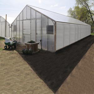 GrowSpan Gothic Premium - 14 x 24 Greenhouse System Natural Gas