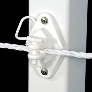 Wood Post Pin Lock Insulator White - Bag of 25