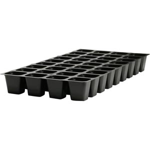 FLATS SEED STARTING 18 holes each 10 Black Plastic GROW TRAYS FOR 3.5" POTS 