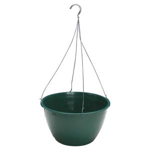 Hanging Basket Saucerless - 11.75"D x 7"H Green