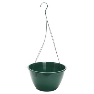 Hanging Basket Saucerless - 14"D x 8.25"H Green