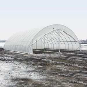 GrowSpan Round Premium Extra Tall High Tunnel - 42'W x 15'H x 72'L w/6' Rafter Spacing