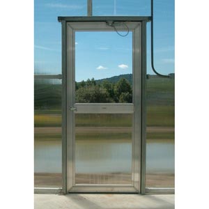 Premium Sliding Single Greenhouse Door w/Plexi Top - 3'W x 7'H