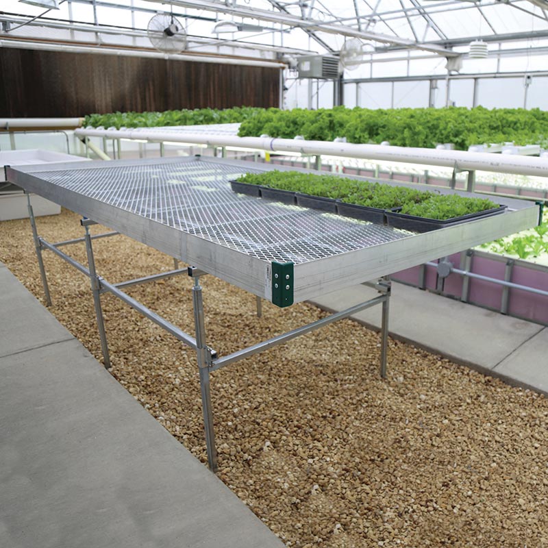 Rolling Greenhouse Bench Trellis 6'W x 54'L Growers Supply