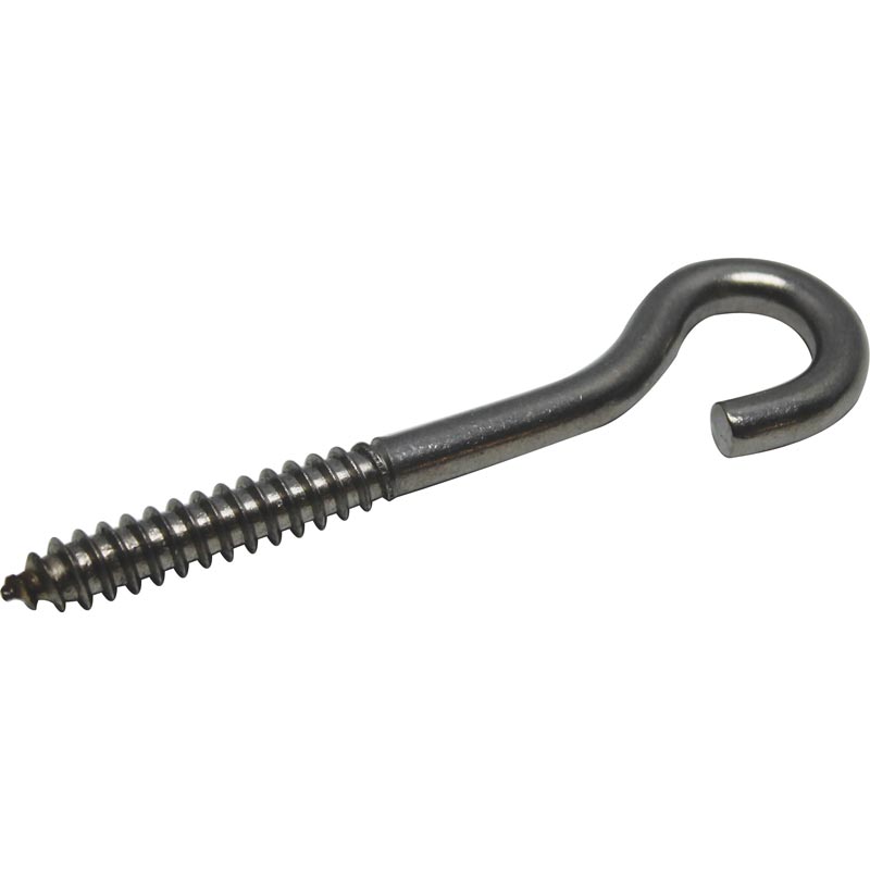 304 Stainless Steel Screw Hook 1/4" x 31/2" Growers Supply